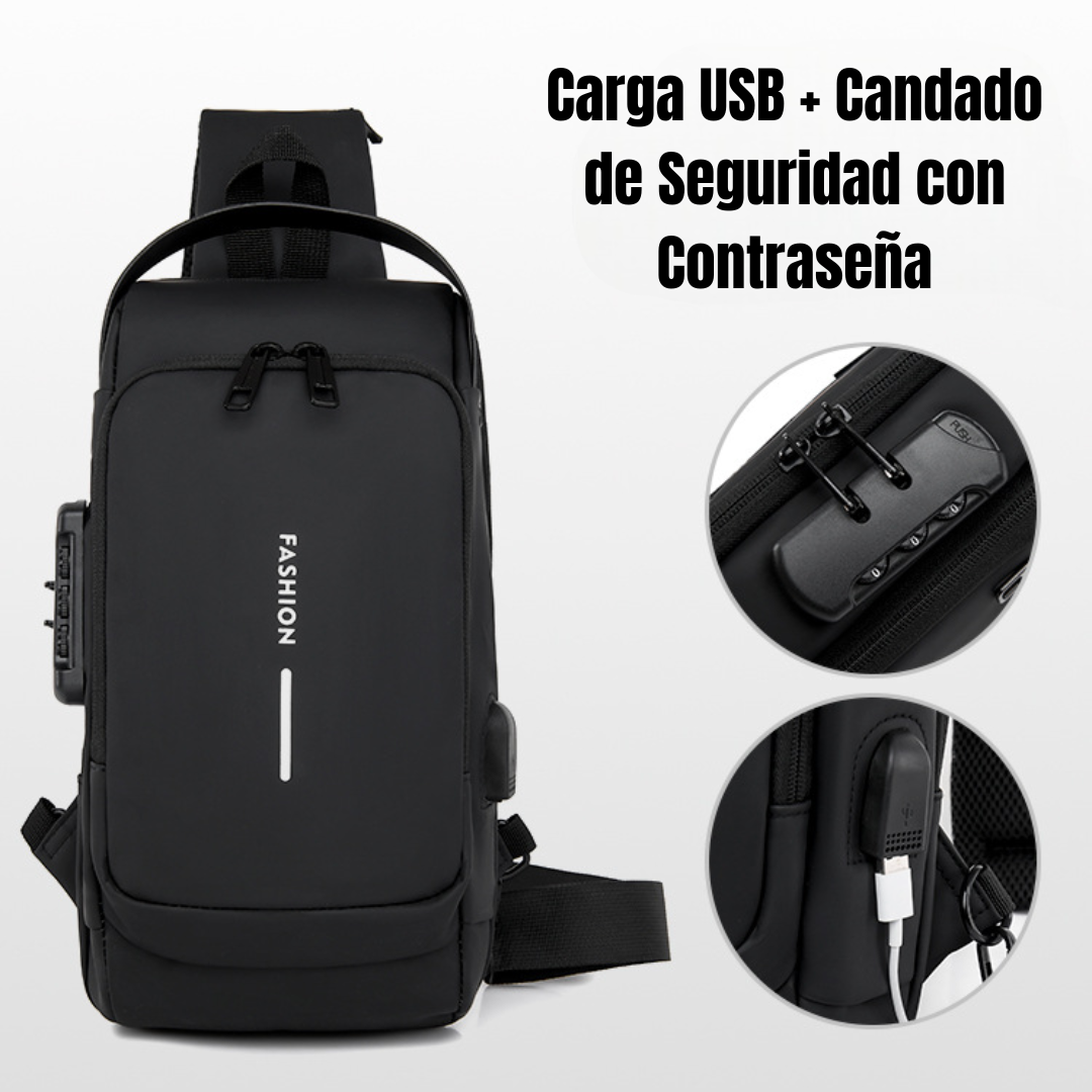 Bandolera con Seguridad Antirrobo con Puerto USB