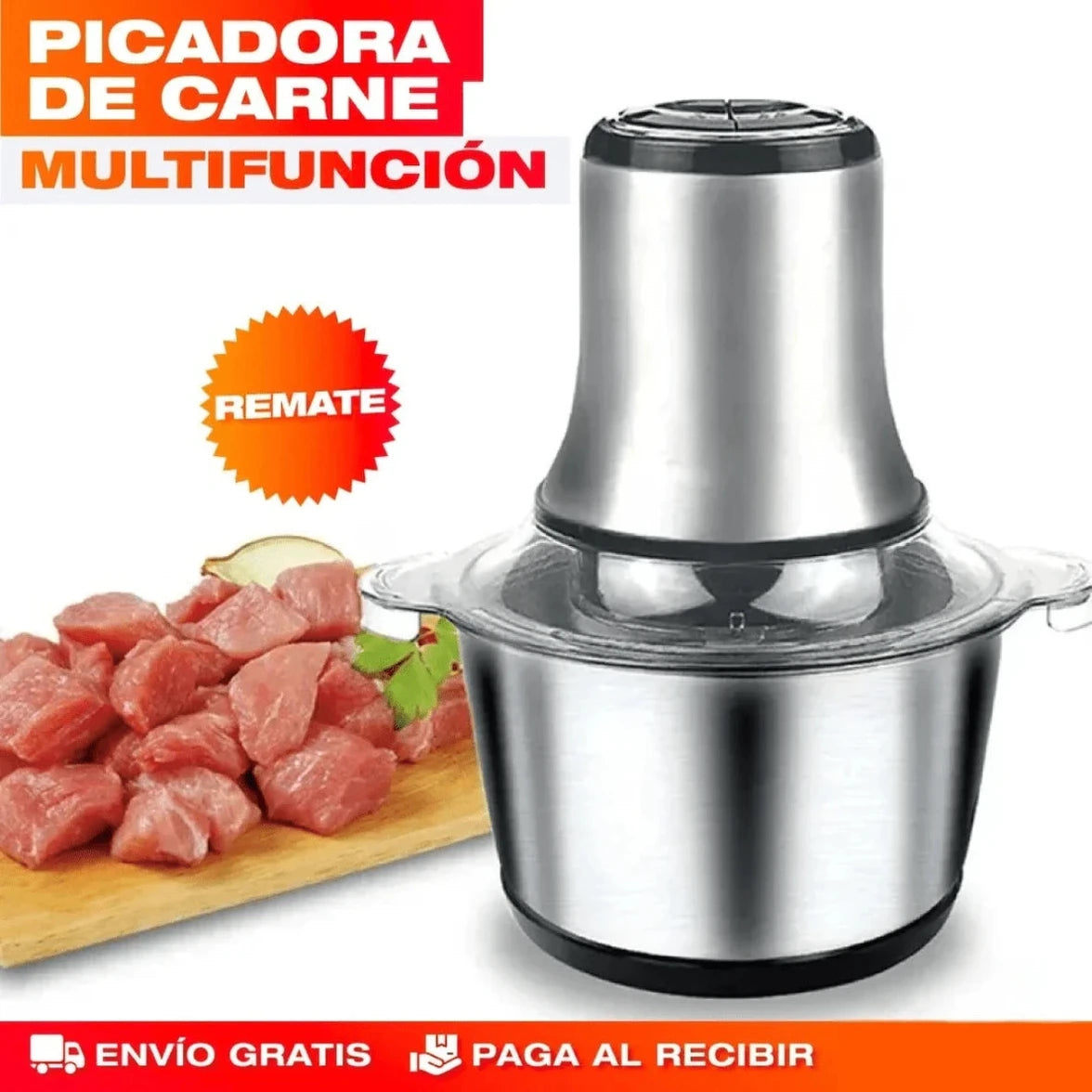 MOLINO PICADOR ELÉCTRICO ACERO INOXIDABLE 🔥2 LITROS🔥 (TAMAÑO GRANDE)