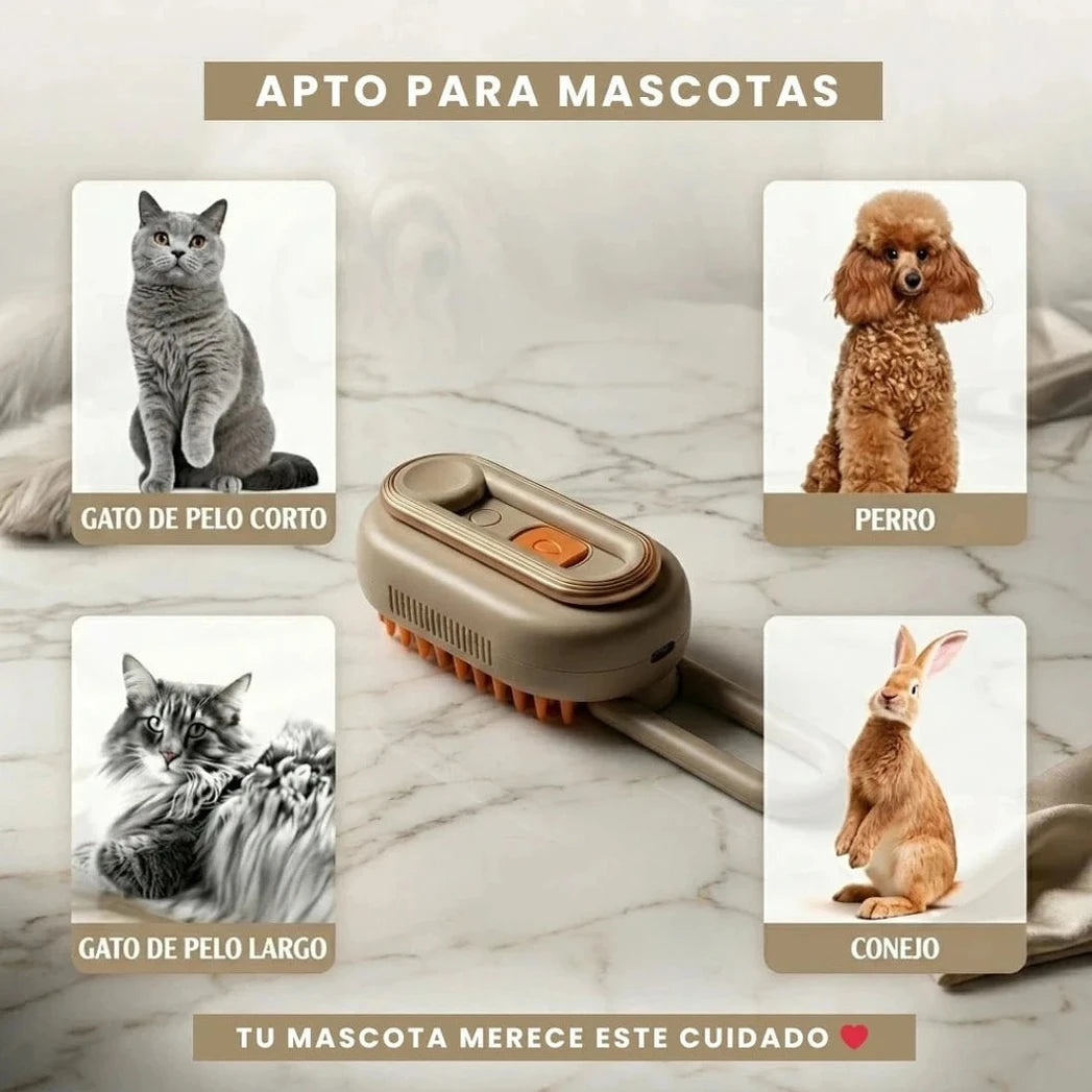 Cepillo Premium para Mascotas con Vapor