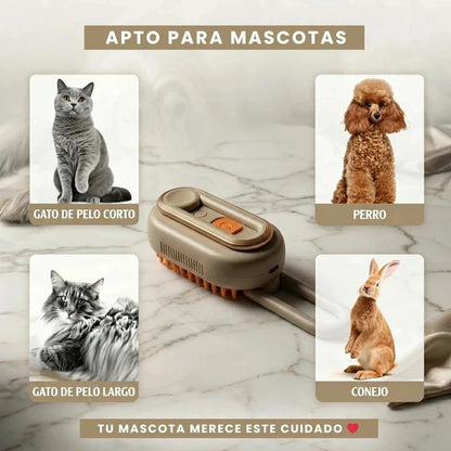 Cepillo Premium para Mascotas con Vapor