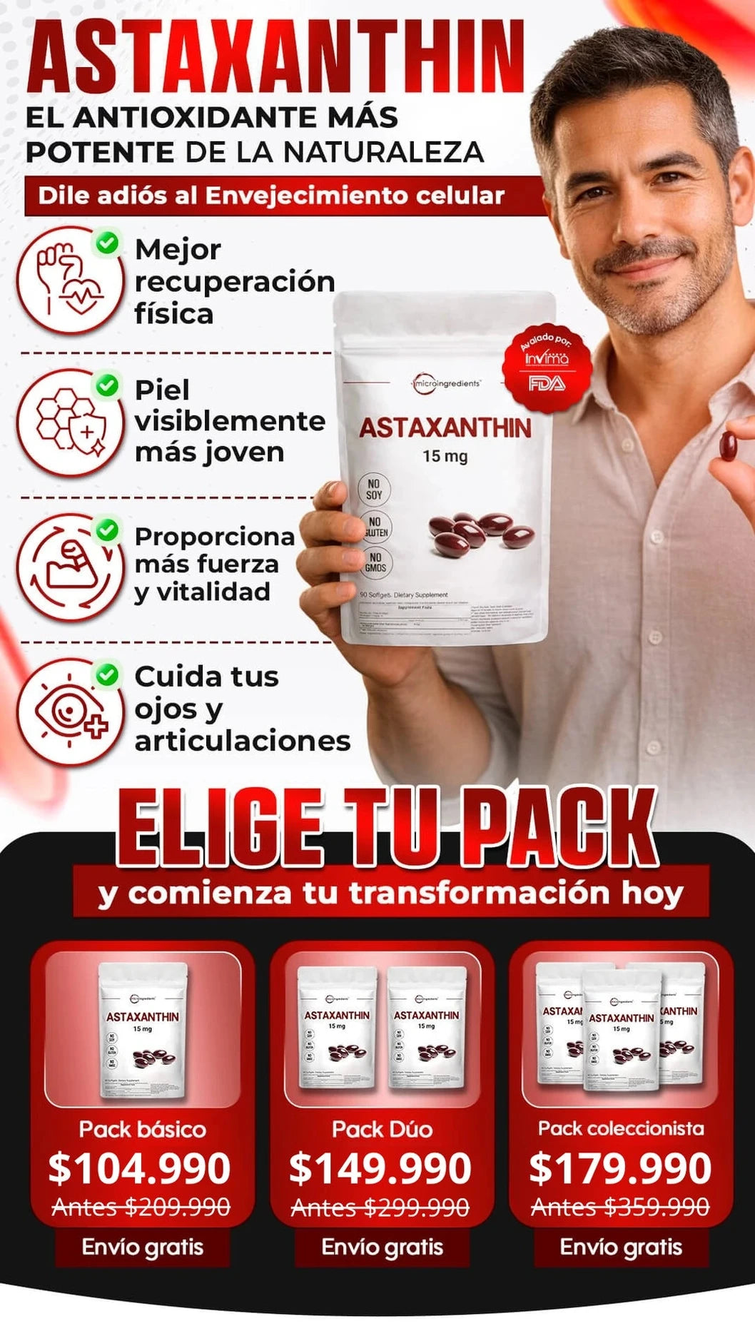 Astaxanthin: Defensa Celular & Vitalidad